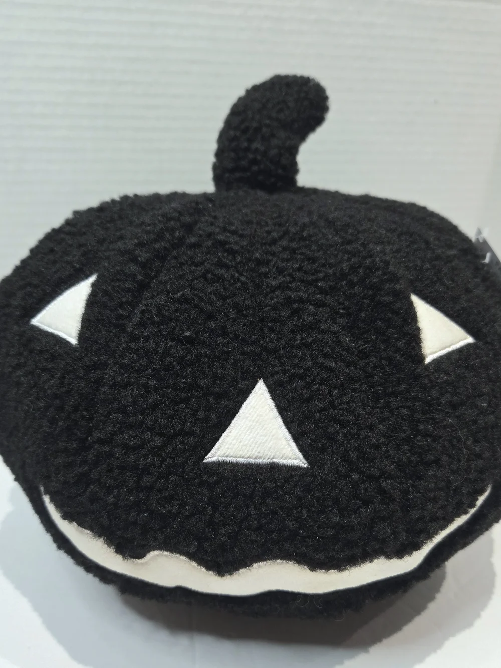 Black Plush Sherpa Jack O Lantern Pillow